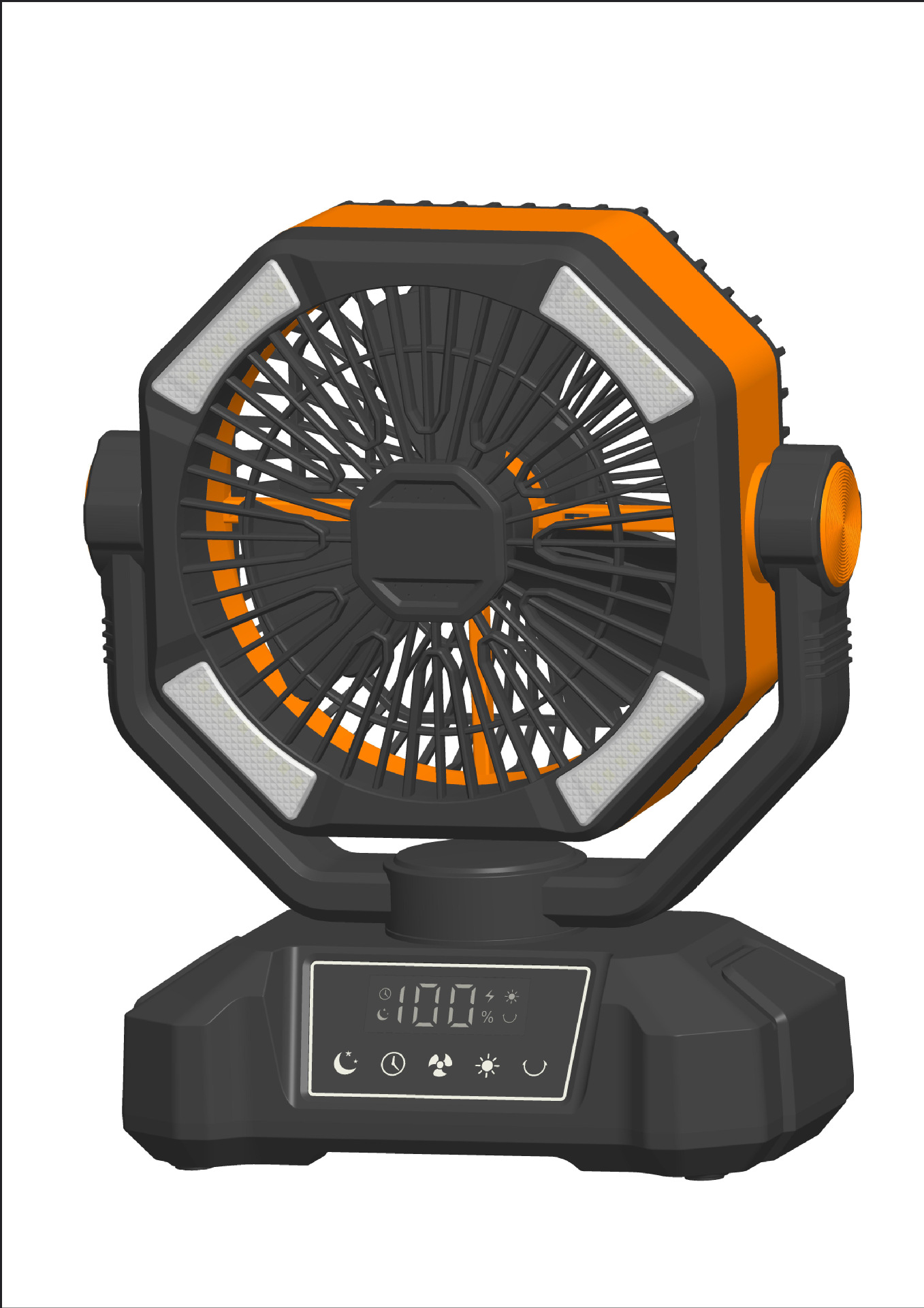 Ventilador de camping recargable, portátil, multifuncional, banco de energía, para tienda de campaña, para exteriores, transfronterizo.