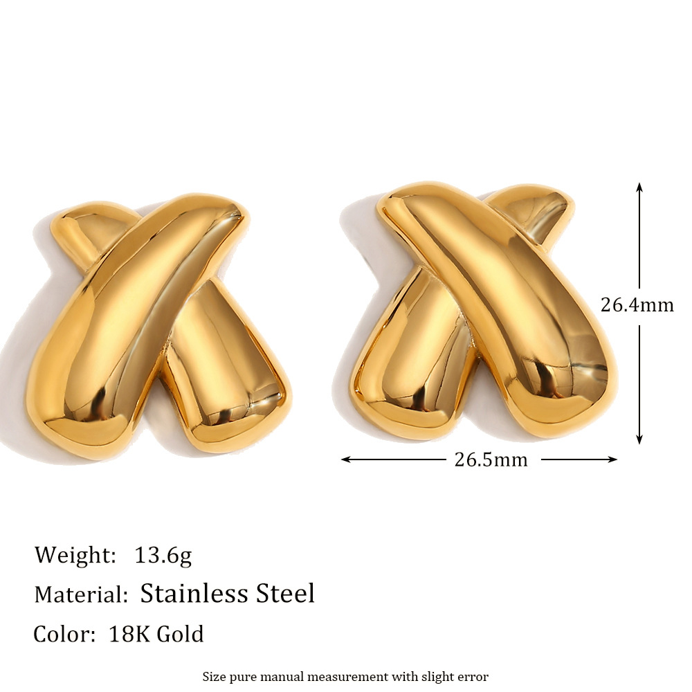 X-shape Stainless Steel Earrings