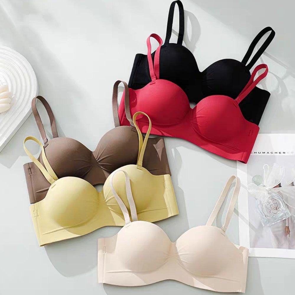 Sin marcas de limpieza de pecho cerrado soporte superior cómodo pecho pequeño mostrando ropa interior grande mujer belleza espalda correa de hombro desmontable sin anillo de acero bra