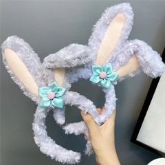 Korean Version Stardoll Cartoon Doll Hair Band Hair Clip Cute Rabbit Hair Ring Plush Hair Clip Face Washing Hair Headband for Women