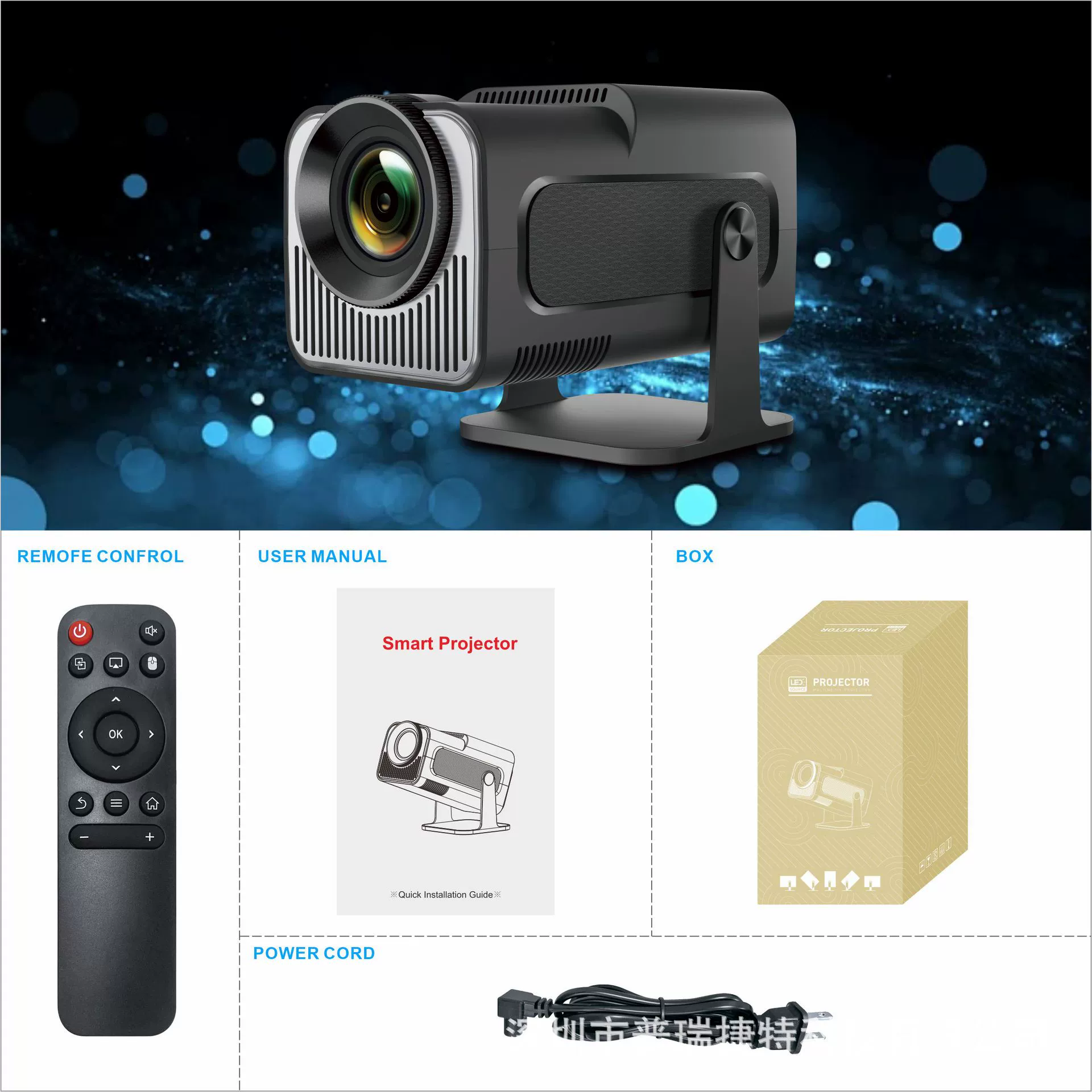 Cross-border новый HY320 MINI 4K HD Android умный домашний театр портативный мини проектор коротко-выбросной