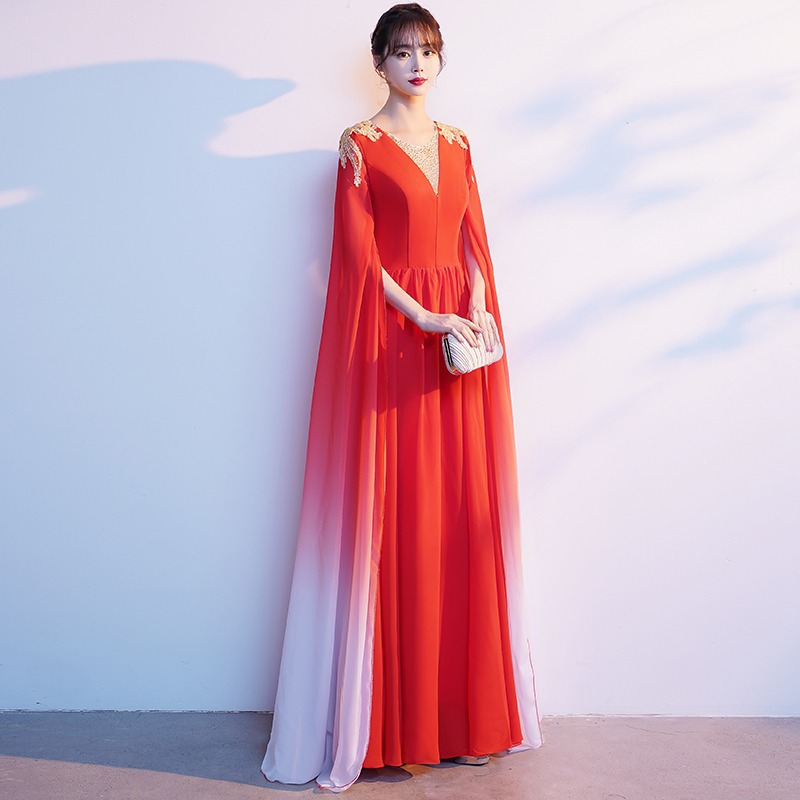 Estilo chino coro traje de las mujeres vestido elegante poesía recitación traje elegante adulto guzheng rendimiento vestido image 5