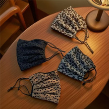 新款时尚厚款秋冬款豹纹口罩保暖加绒透气成人防寒防风口罩面罩