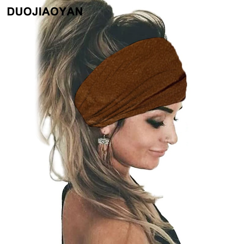 Elastic Macaron Sports Headband For Women Solid Colour Fabric_voghion.com