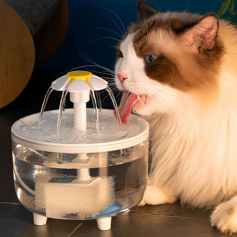 ペット猫フラワーサイクルウォーターディスペンサー自動フィルター活水フローフィーダープラグイン飲料水ペット用品|undefined