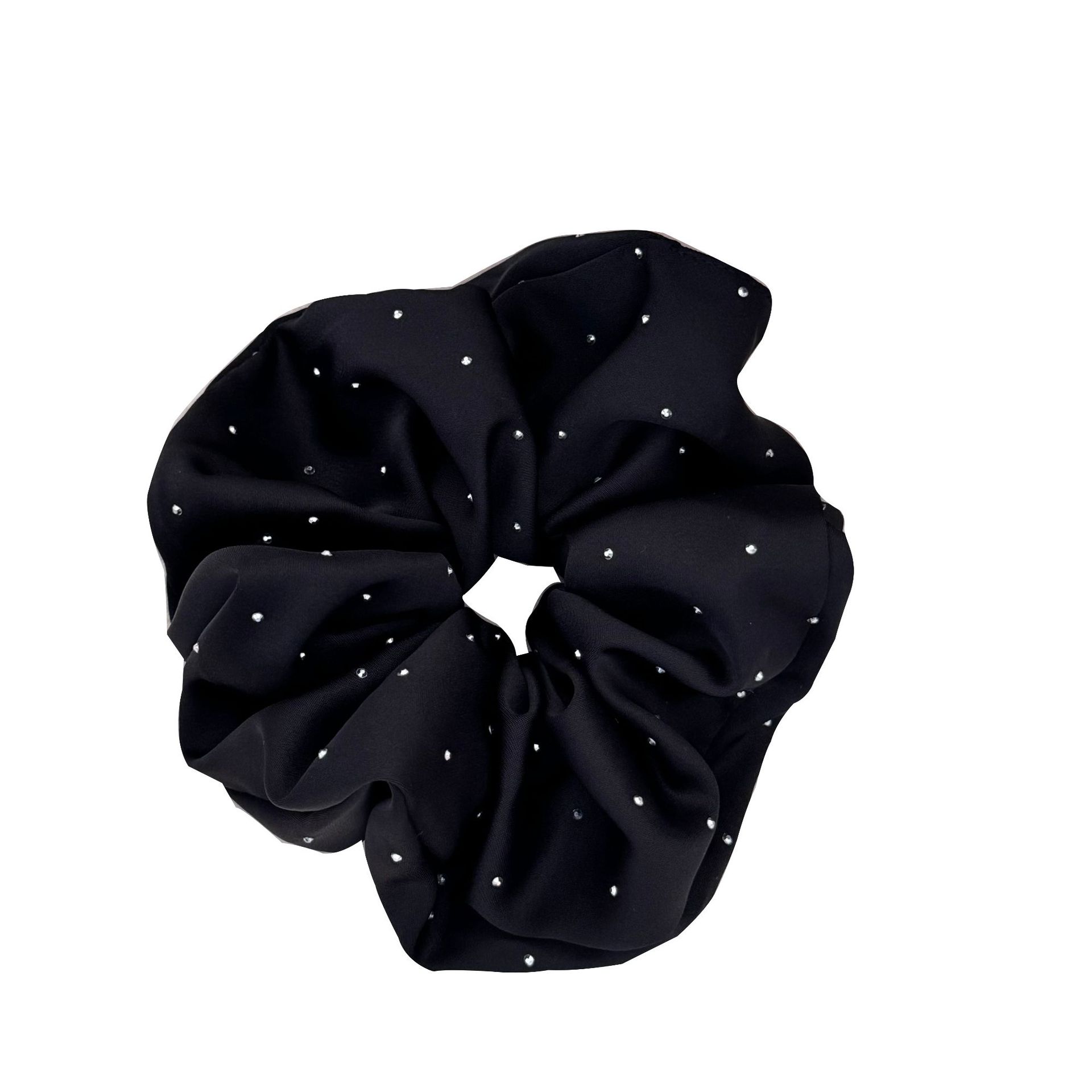 Korean Style New Satin Scrunchie with Rhinestones for Girls, Satin Scrunchie Hair Tie for Bun Hairstyles