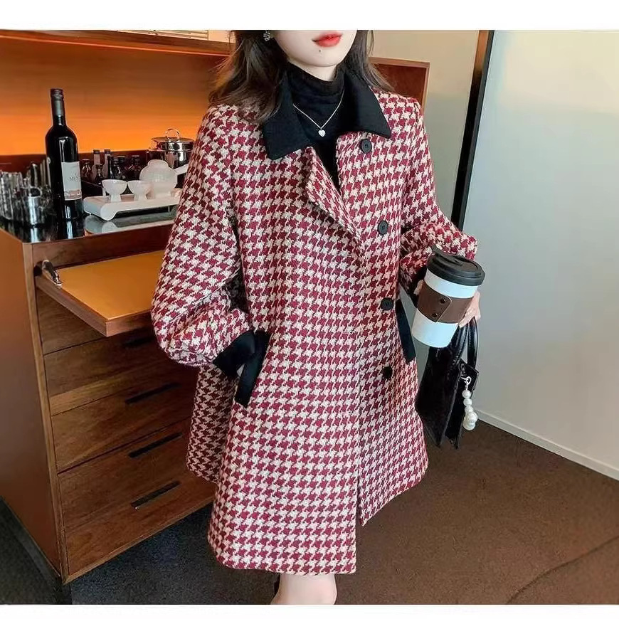 冬用厚手ウールコート レディース 冬服 2026年新作 ミドル丈ウールコート 高級感 小柄な方向け