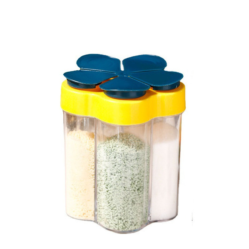 Five-in-one kitchen household seasoning bottle salt shaker MSG seasoning seasoning box household multi-color optional seasoning jar
