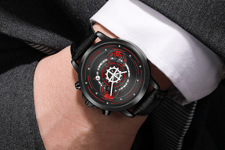 Men's Quartz Watch With Calendar And Leather Strap For Men_voghion.com