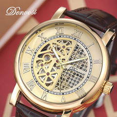 丹弗士全自動機械鏤空夜光手錶男機械錶高檔男士跨境禮品表
