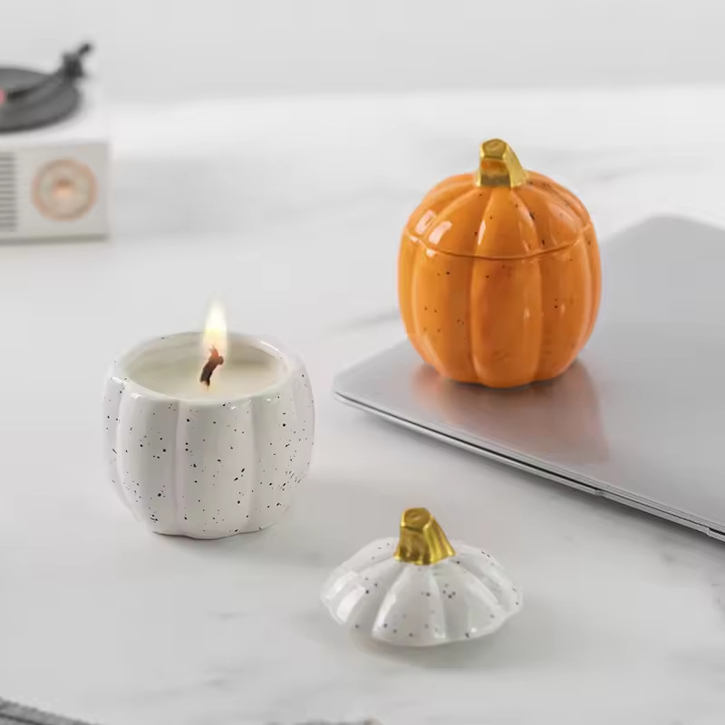 Halloween calabaza en forma de cerámica taza de fresa de inciampura creativa recipiente de fresa de inciampura decoración de regalo de día