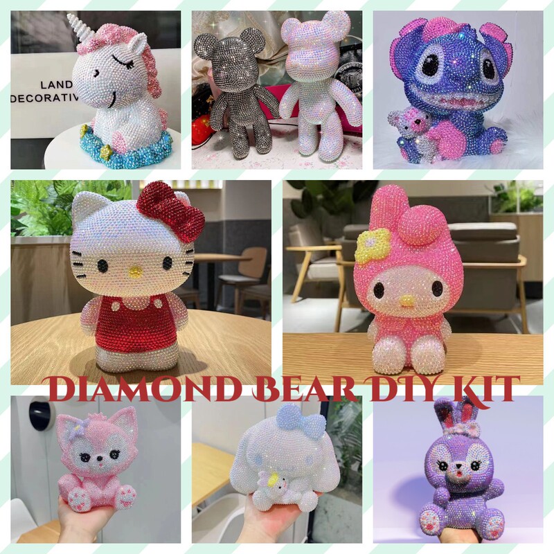 Foreign Trade diy Diamond Doll Wholesale Vinyl Piggy Bank Popular Sanrio Cute Doll Handmade Ornament Gift