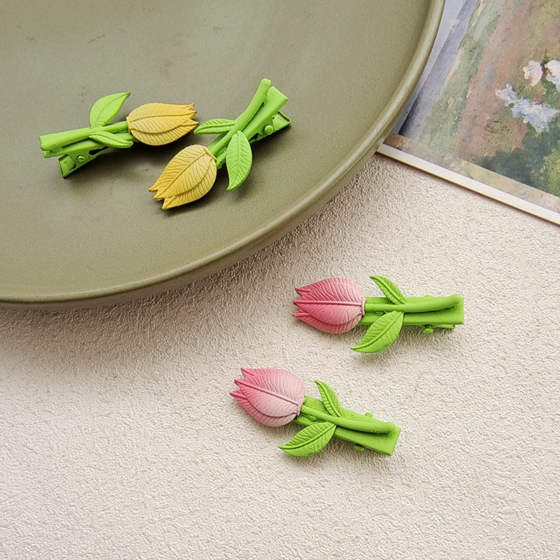 Sweet Flower Alloy Stoving Varnish Hair Clip 1 Piece display picture 2