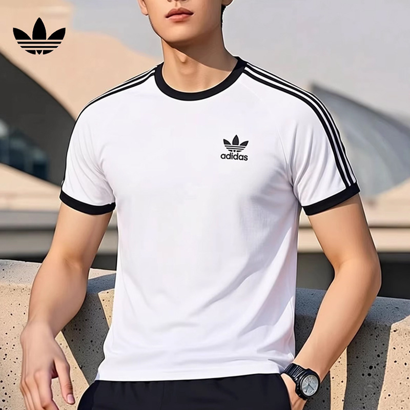 Outlet Clearance Adidas Couple's Short-Sleeve T-Shirt Summer Round-Neck Trefoil T-Shirt Short-Sleeve Cross-Border Trade Half-Sleeve