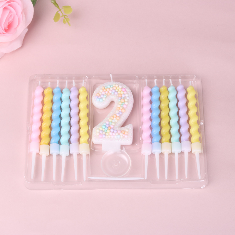 跨境电商马卡龙套装组合生日蛋糕数字蜡烛派对用品创意无烟蜡烛批|undefined