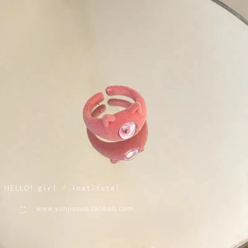 Dibujos animados lindo gato anillo 2023 nuevo nicho diseño chica corazón exquisita joyería al por mayor