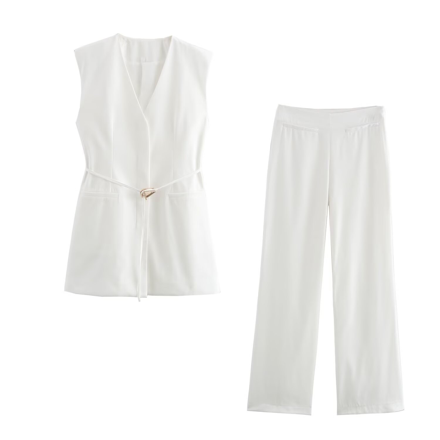 Damen Hierscht/Wanter 2024 Neit Split-Design mat Rimm, Tanktop an Hosen-Set_voghion.com