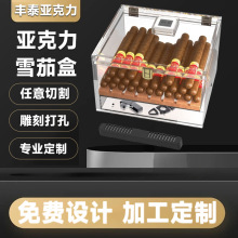 定制亚克力雪茄盒子透明亚克力雪茄盒便携保湿盒存放保养展示盒