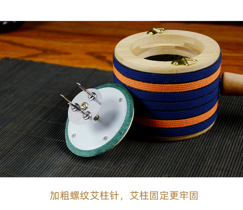 Smokeless Moxa Jar Handheld Moxibustion Box Portable Wooden Ai Jiu Tool with Strap for Home Warming Care specifications