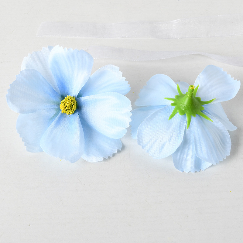 Simulación de flores azules DIY accesorios de cabeza de flores material de boda flor de flor flor flor de flor flor flor de pecho de flor de cabeza pared en el viento