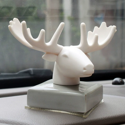Yilu Ping an Car Perfume Holder Car Supplies Car Aromatherapy Long-Lasting Light Fragrance Men's Creative High-End Ornaments (Perfplant seat) - gray-white-deer-perfume-30ml-anti-slip-mat