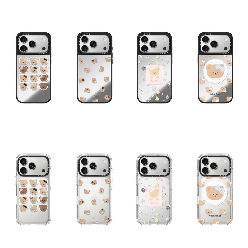 TWOI bear head arrangement sticker set is suitable for 18promax phone cases and iPhone17promax protective covers