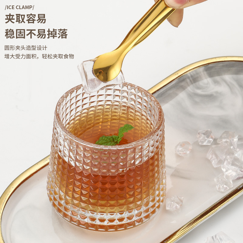 Cross-border stainless steel round head ice tongs, Amazon exclusive ice tongs wholesaler, sugar cubes tongs food tongs bread tongs