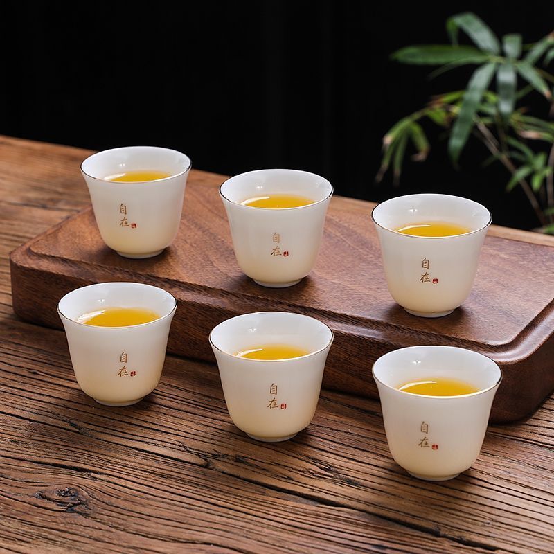 六只装功夫茶具品茗杯茶杯陶瓷喝茶专用单杯防烫小茶杯厂家直销|undefined
