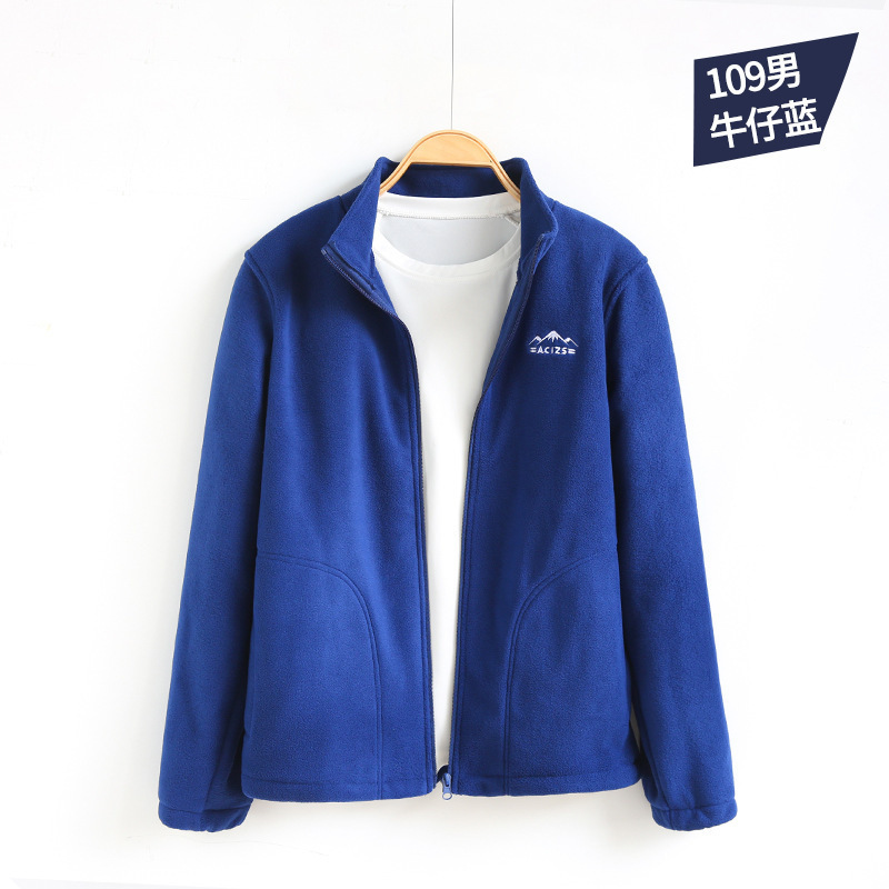 Juyitang otoño e invierno al aire libre de doble cara polar chaqueta forro collar cremallera cardigan chaqueta de lana para hombres