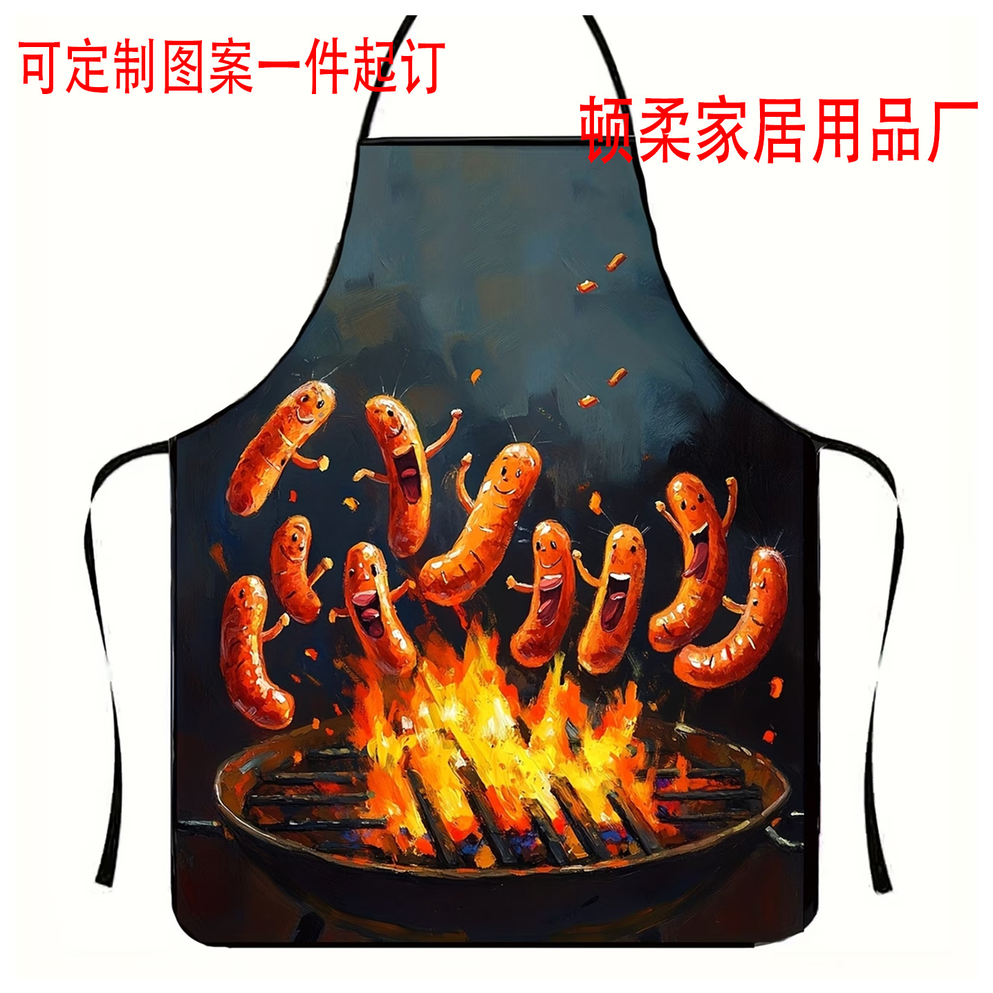 Transfronterizo Amazon temu JIT cocina delantal impresión digital de transferencia de calor lona impermeable delantal resistente a altas temperaturas