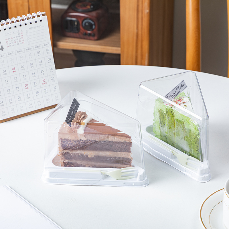 蛋糕切塊包裝盒慕斯千層三角打包盒甜品三角形6寸8寸切件透明盒子