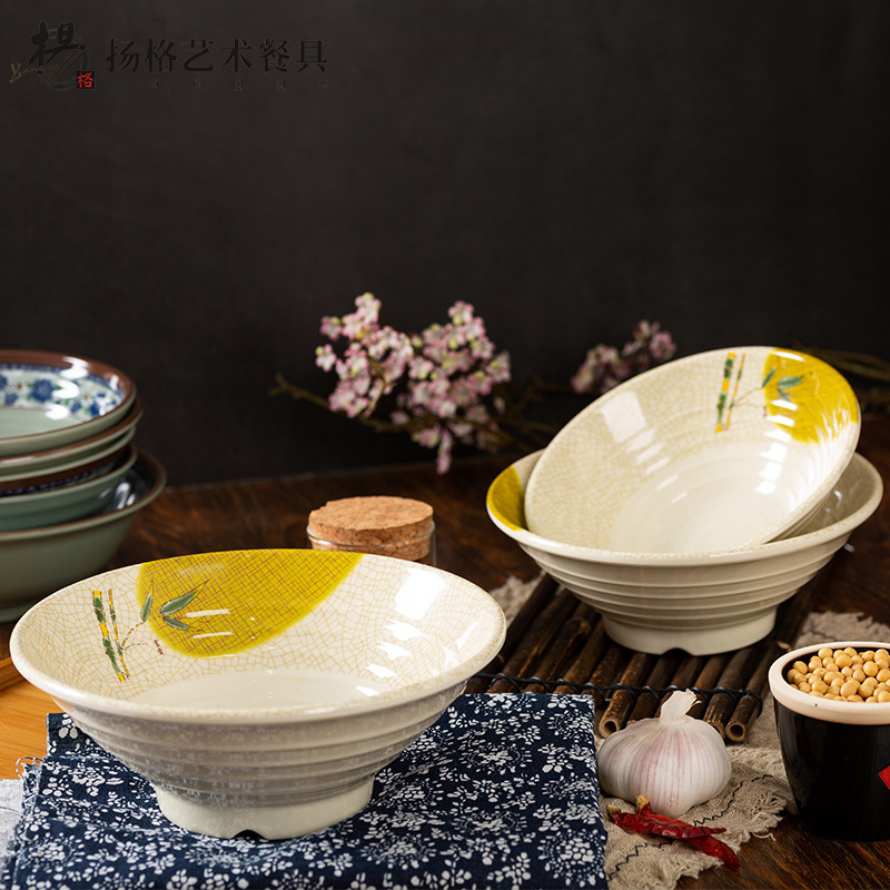 Yangge A5 Melamine Thickeneded Ramen Bowl Commercial Beef Powder Large Bowl Plastic Imitation Porcelain Snail Noodle Bowl Spicy Hot Bowl