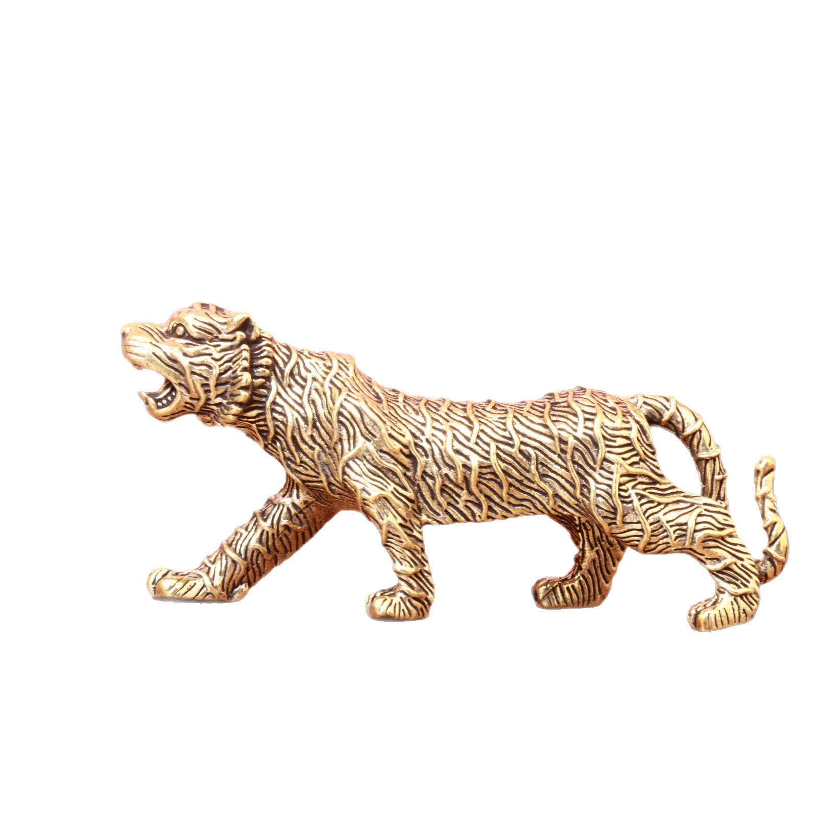 Brass sólido zodiacal tigre decoración retro hacer tigre viejo tigre Shengwei té mascota decoración de oficina decoración de escritorio