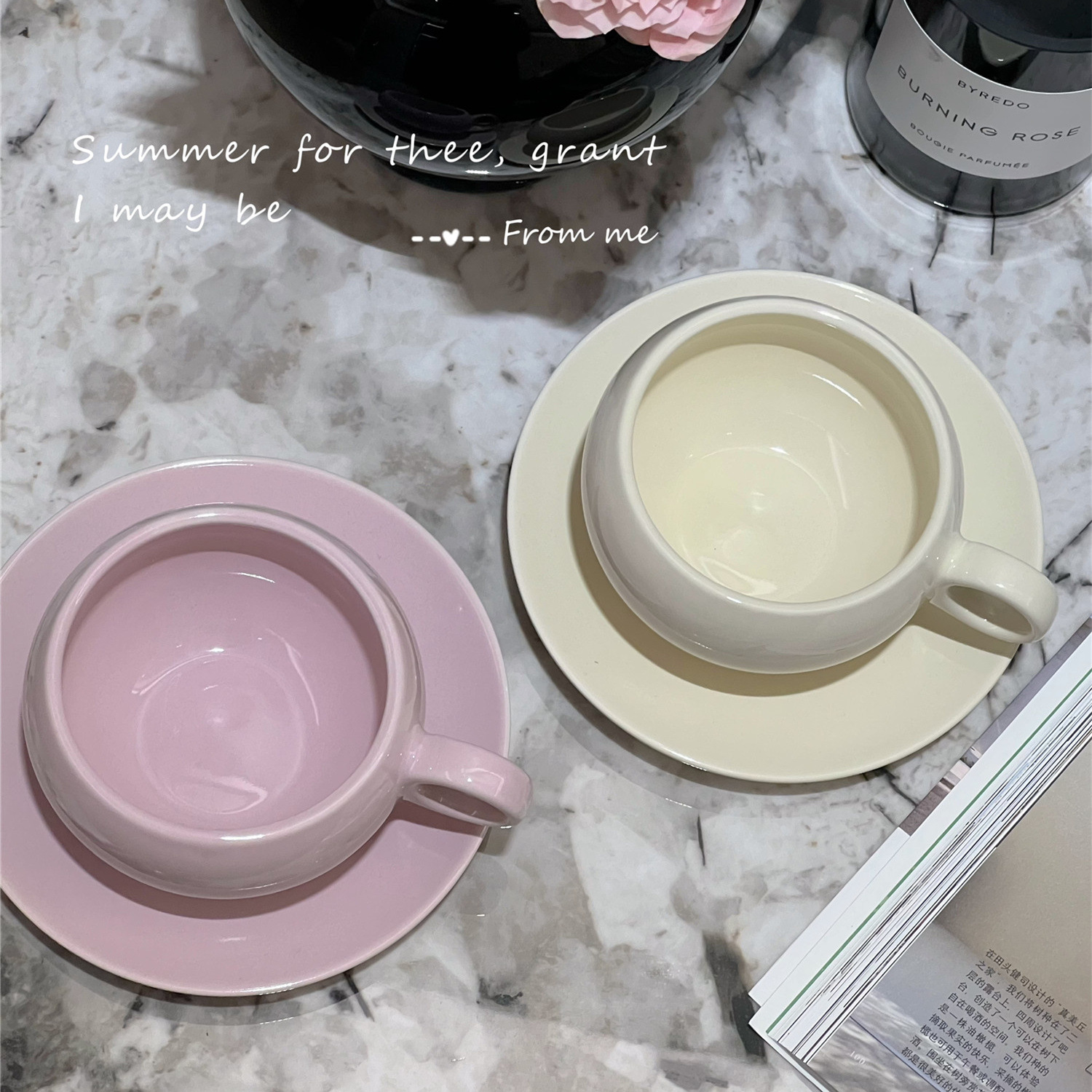 Taza de huevo nórdica simple de color sólido, taza de café, platos de latte, platos de té de la tarde, taza de té negro, regalo de mano