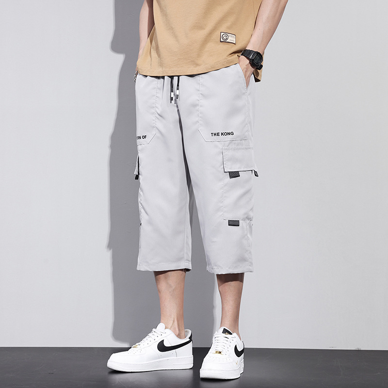 Men's Summer Thin Cargo Shorts, Large Size Trendy Casual Knee-Length Shorts for Men