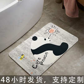 卡通吸水速干防滑一件代发定制洗手间浴室软硅藻泥脚垫地毯定制