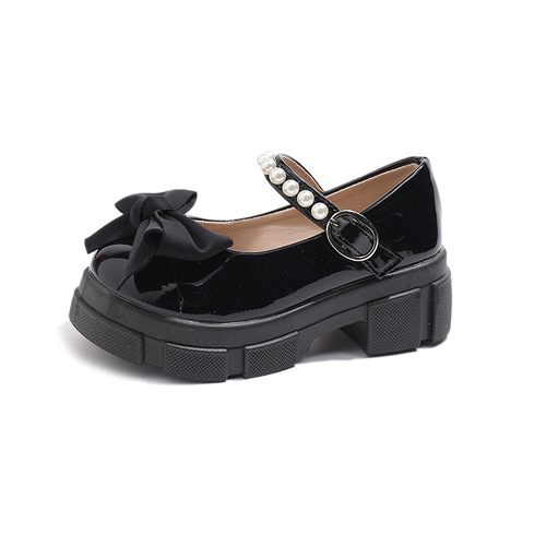 Girls' Lolita Bow-Knot Leather Shoes—Autumn Style Children's Princess Shoes, Student Pearl Mary Jane Loafers