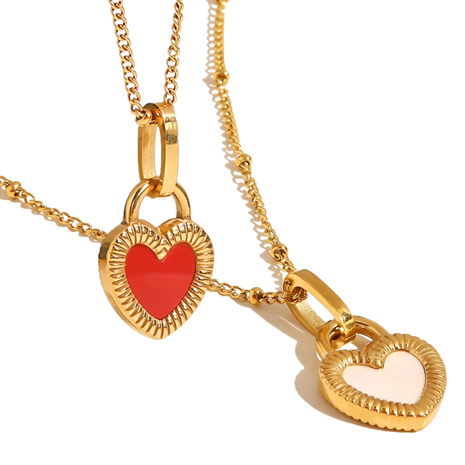 Estilo francés nicho de lujo de Luz Retro de doble cara collar de amor para las mujeres 2022 otoño e invierno nuevo ins collar de moda versátil