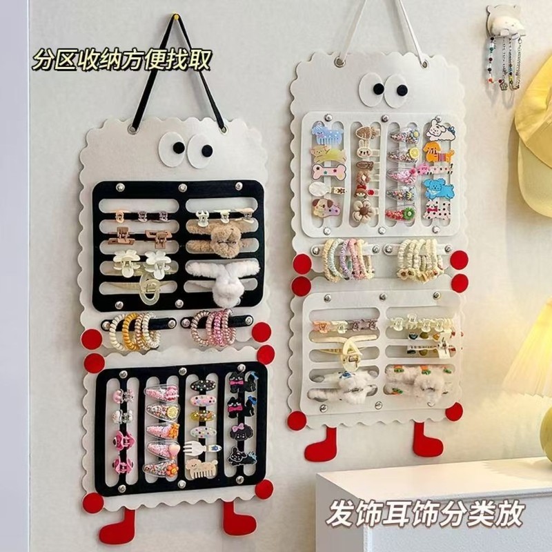 ヘアアクセサリー収納加工品壁掛け大容量ヘアピングリッパー整理吊り袋サメクリップジュエリーフェルトディスプレイスタンド|undefined