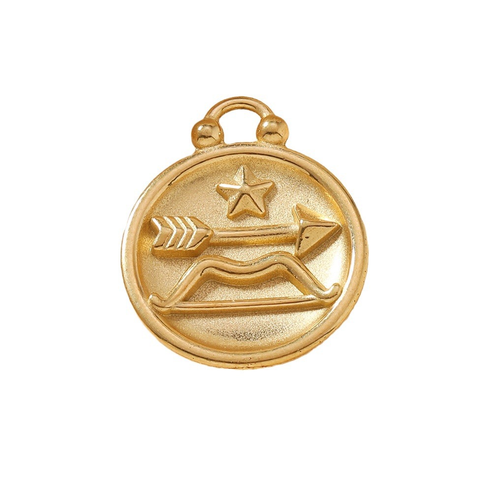 Colgante único Venta caliente europea y americana Colgante de fundición de doce constelaciones Pulsera Collar Accesorios de bricolaje Joyería de acero inoxidable de 18 quilates