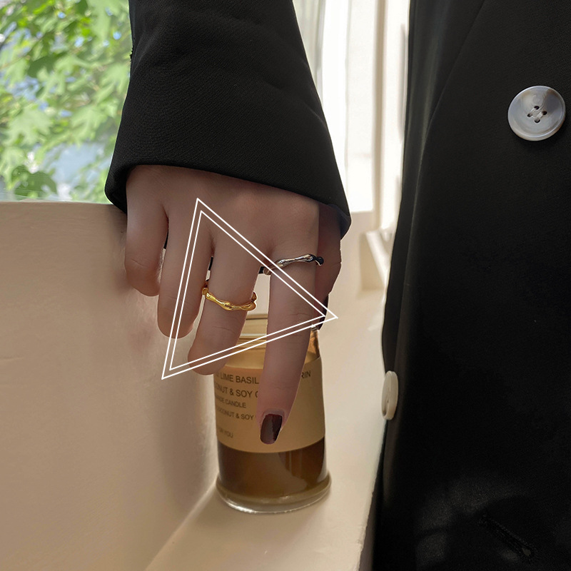 2021 new geometric irregular ring fashion Korean open ringpicture10