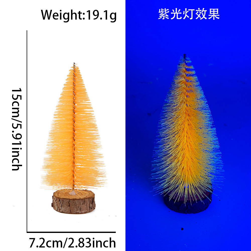 Amazonas mini árbol de Navidad fluorescente color pines de árbol de Navidad ventana decoración de escritorio imitación decoración de árbol pequeño