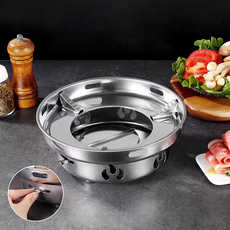 Stainless Steel Windproof Alcohol Stove Liquid Solid Alcohol Small Stove Outdoor Portable Alcohol Hob Stove