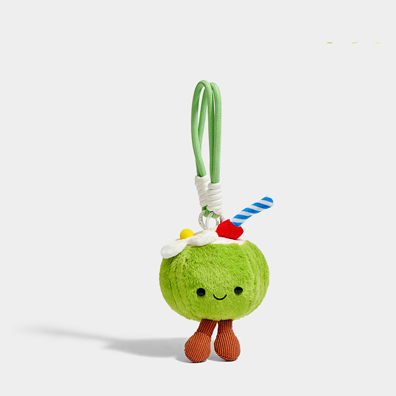Divertido lindos coco peluche muñeca bolsas de llaves colgante muñeca colgante bolsas de regalo creativas colgante muñeca