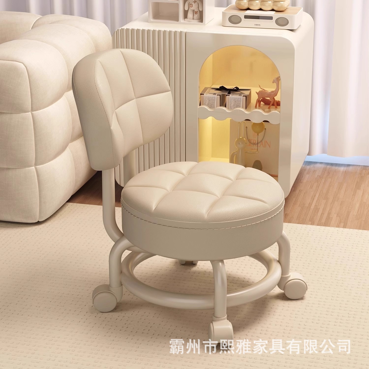 Swivel Caster Small Stool with Wheels, Low Stool for Home Use, Roller Skating Small Bench for Living Room, Toddler Chair for Dormitory, Seam Cleaning and Floor Wiping