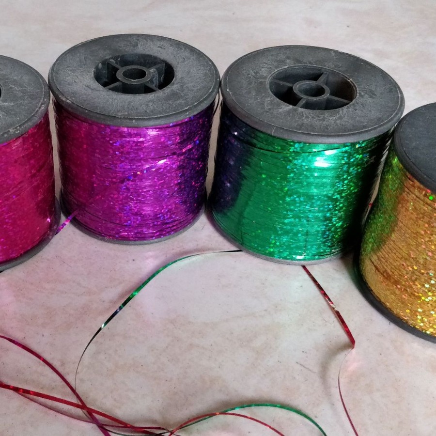 扁直银色红色金黄铝箔纸膜剪裁玻璃丝圣诞工艺品装饰织布织飘带