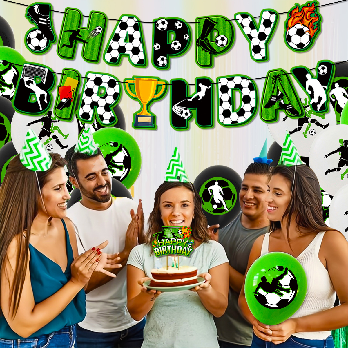 Balón temático de fútbol tarta de juego juego Amazon Copa del Mundo fiesta de cumpleaños juguetes decorativos
