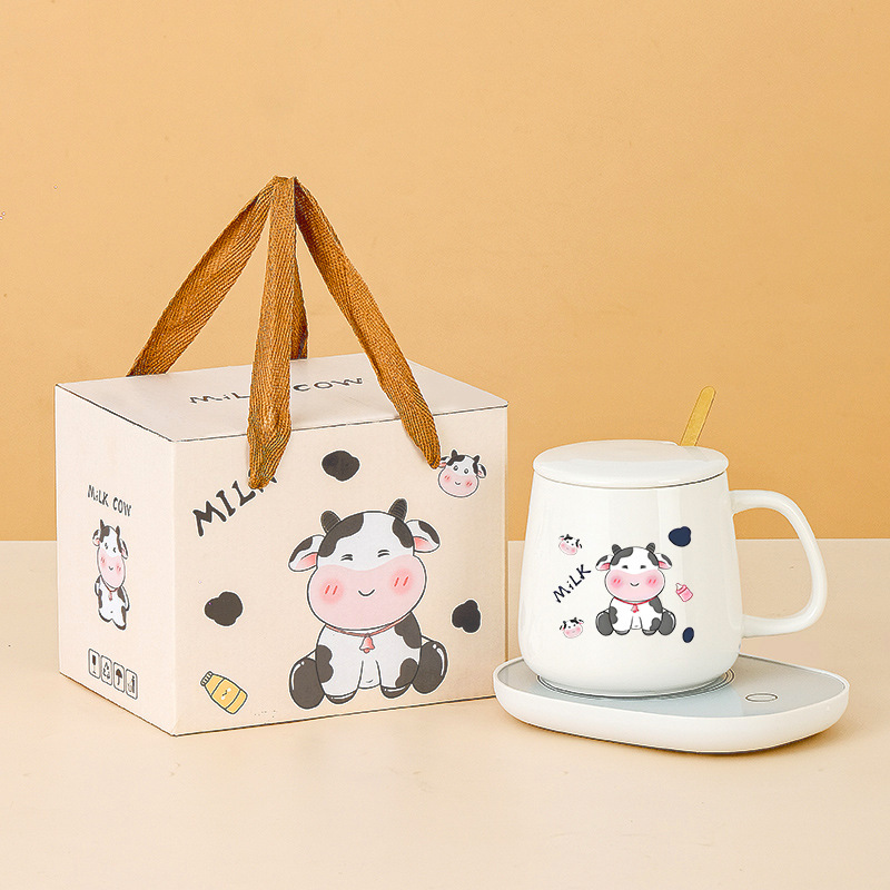 Cartoon Cow Ceramic Thermostatic Cup Set Tableware Cup Company Team Building Event Lottery Gift Mug Souvenir Cartoon Cow Ceramic Thermostatic Cup Set Tableware Cup Company Team Building Event Lottery Gift Mug Souvenir
