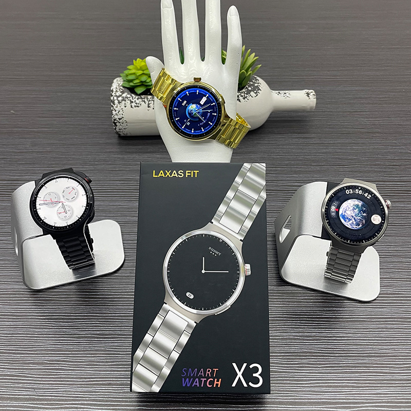 Reloj inteligente a prueba de agua transfronterizo X3 1.53 pantalla redonda Reloj inteligente a prueba de agua de llamada Bluetooth Dafit