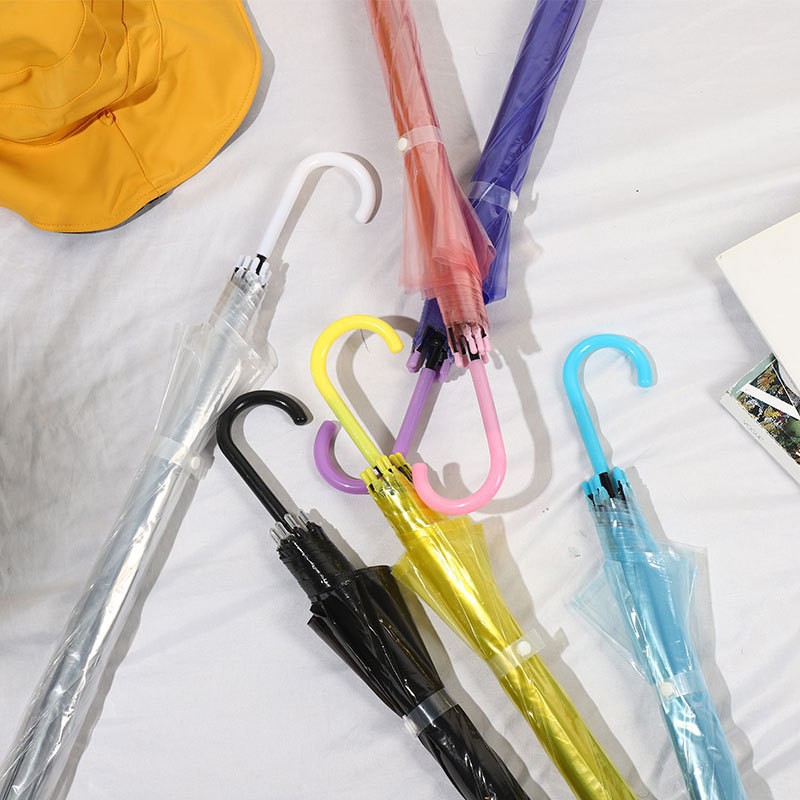 Nuevo 16 hueso paraguas transparentes ins viento impresión transparente ver estilo minimalista literatura y arte pequeño fresco paraguas resistentes al viento